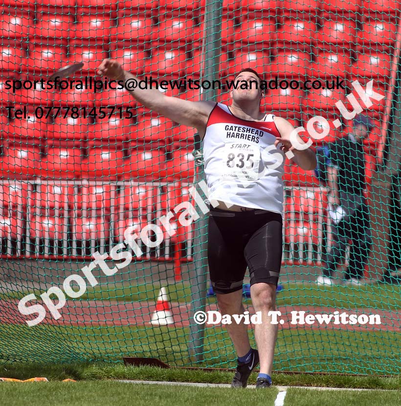 Craig Sturrock (Gateshead),  discus North Eastern Championships, Gateshead International Stadium.  Photos: David T. Hewitson/Sports for All Pics